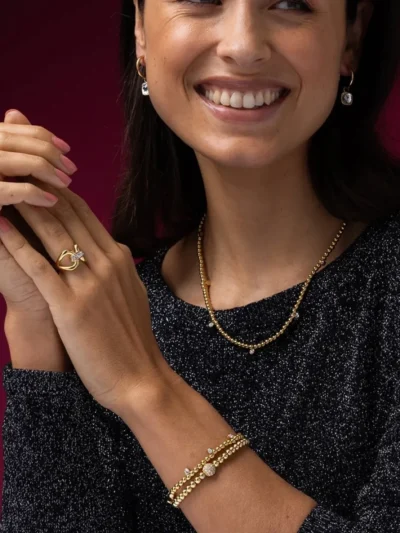 My Bendel My Bendel Armband met zirkonia bol | Goud