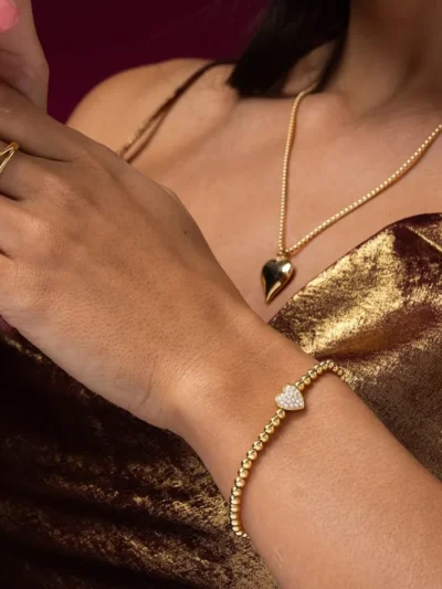My Bendel My Bendel Armband met zirkonia hartje | Goud