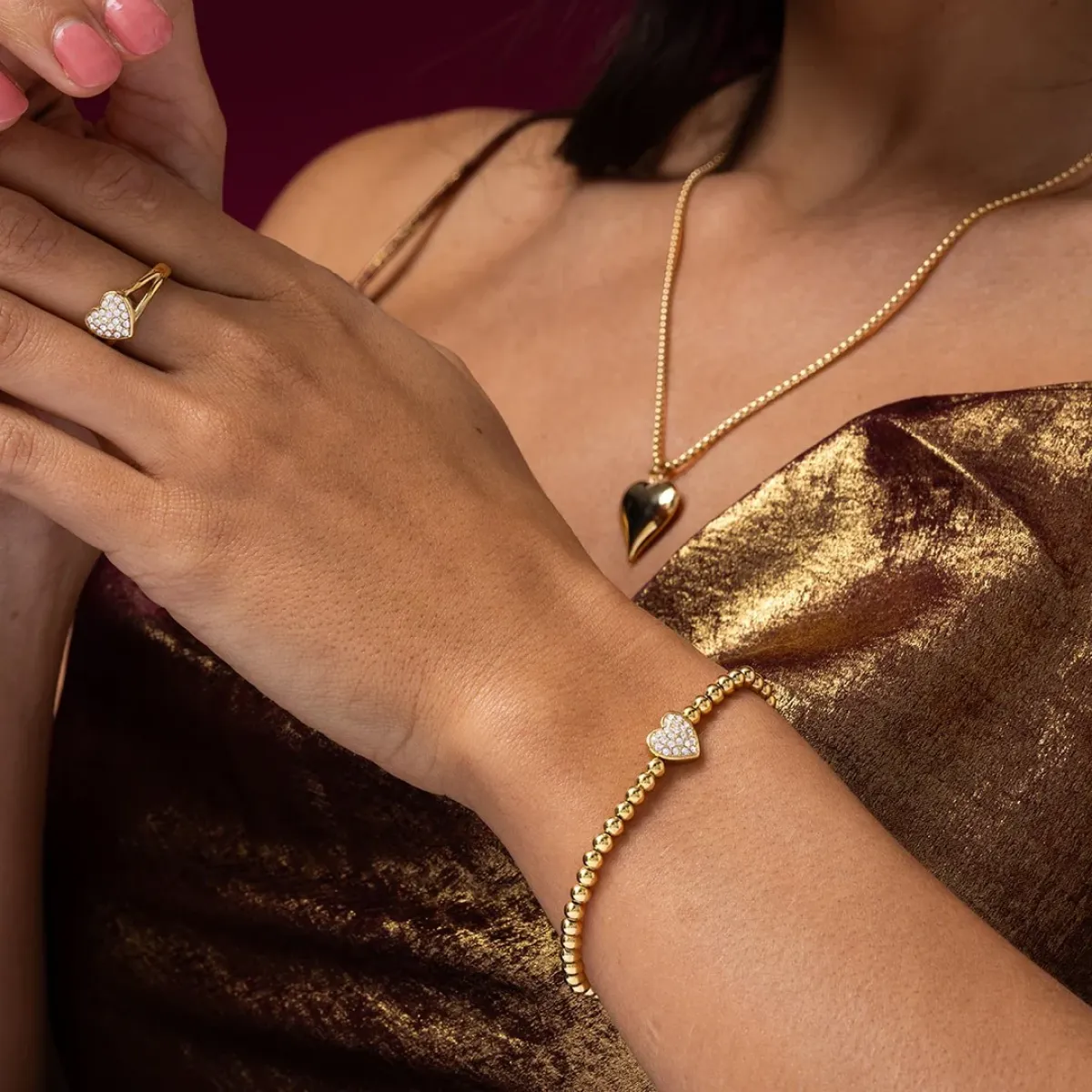 My Bendel Armband met zirkonia hartje | Goud 2 My Bendel My Bendel Armband met zirkonia hartje | Goud