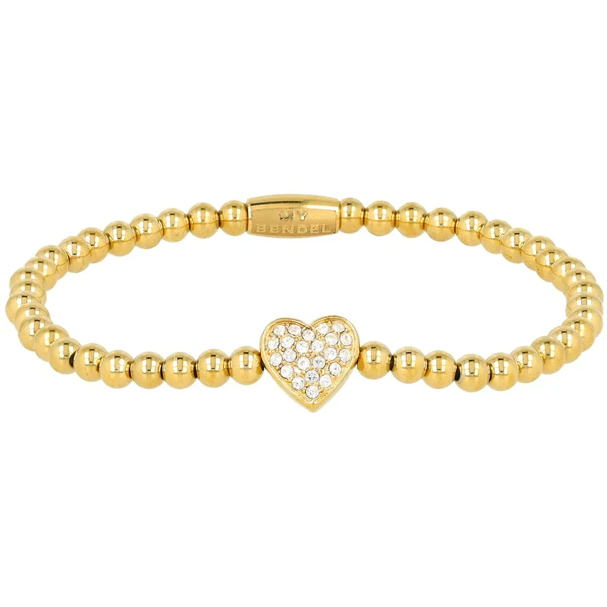 My Bendel Armband met zirkonia hartje | Goud 1 My Bendel My Bendel Armband met zirkonia hartje | Goud