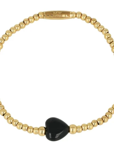My Bendel My Bendel Armband Onyx hartbedel | Goud