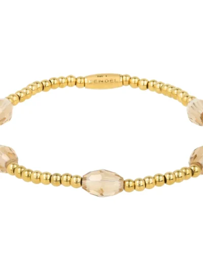 My Bendel My Bendel Armband Ovale kralen Champagne | Goud