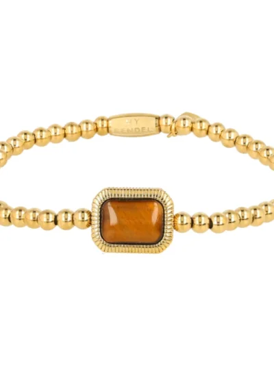 My Bendel My Bendel Armband Rechthoekige Tiger Eye | Goud