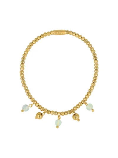 My Bendel My Bendel Armband ronde Green Fluorite | Goud