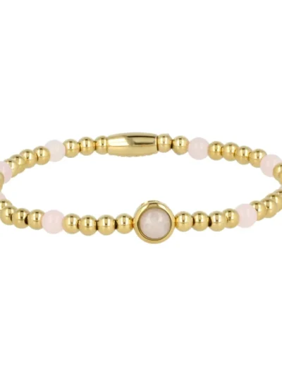 My Bendel My Bendel Bedelarmband met Rose Quartz | Goud