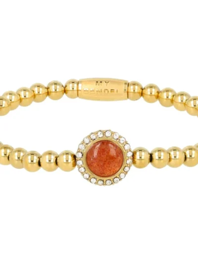 My Bendel My Bendel Berry quartz armband zirkonia | Goud