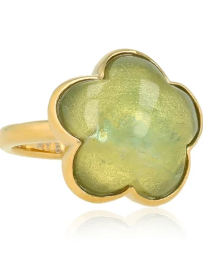 My Bendel My Bendel Bloemen Ring Green Fluorite | Goud
