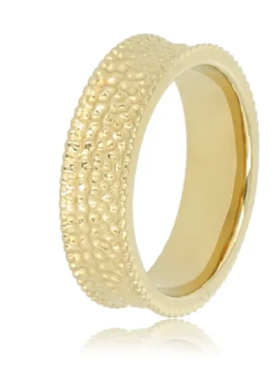 My Bendel My Bendel Brede ring met structuur | Goud