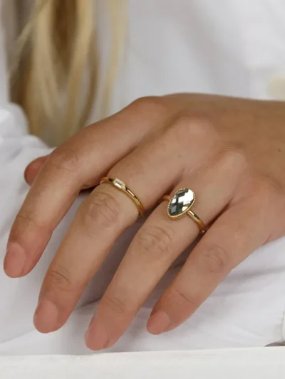 My Bendel My Bendel Druppel ring kristalsteen | Goud