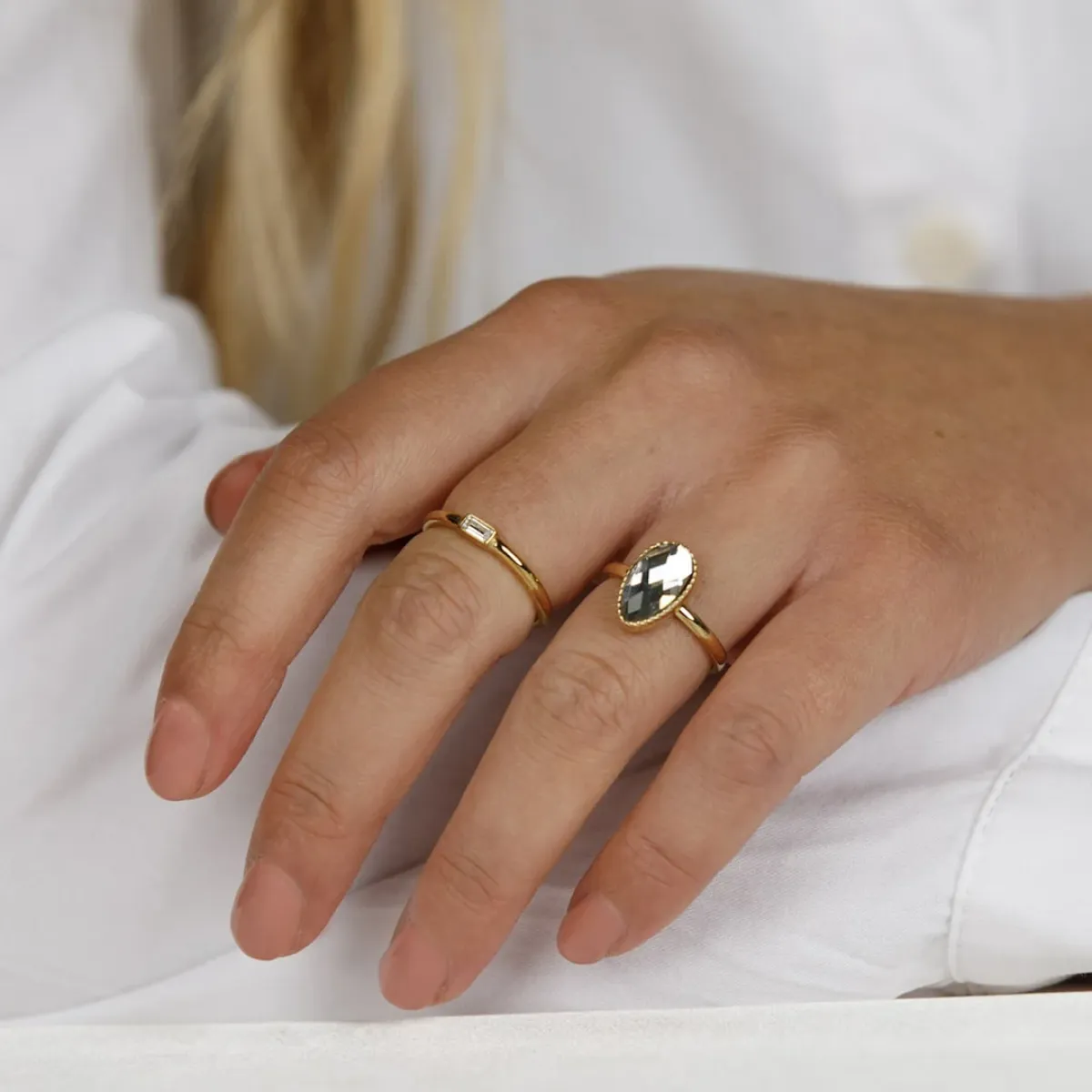 My Bendel Druppel ring kristalsteen | Goud 2 My Bendel My Bendel Druppel ring kristalsteen | Goud
