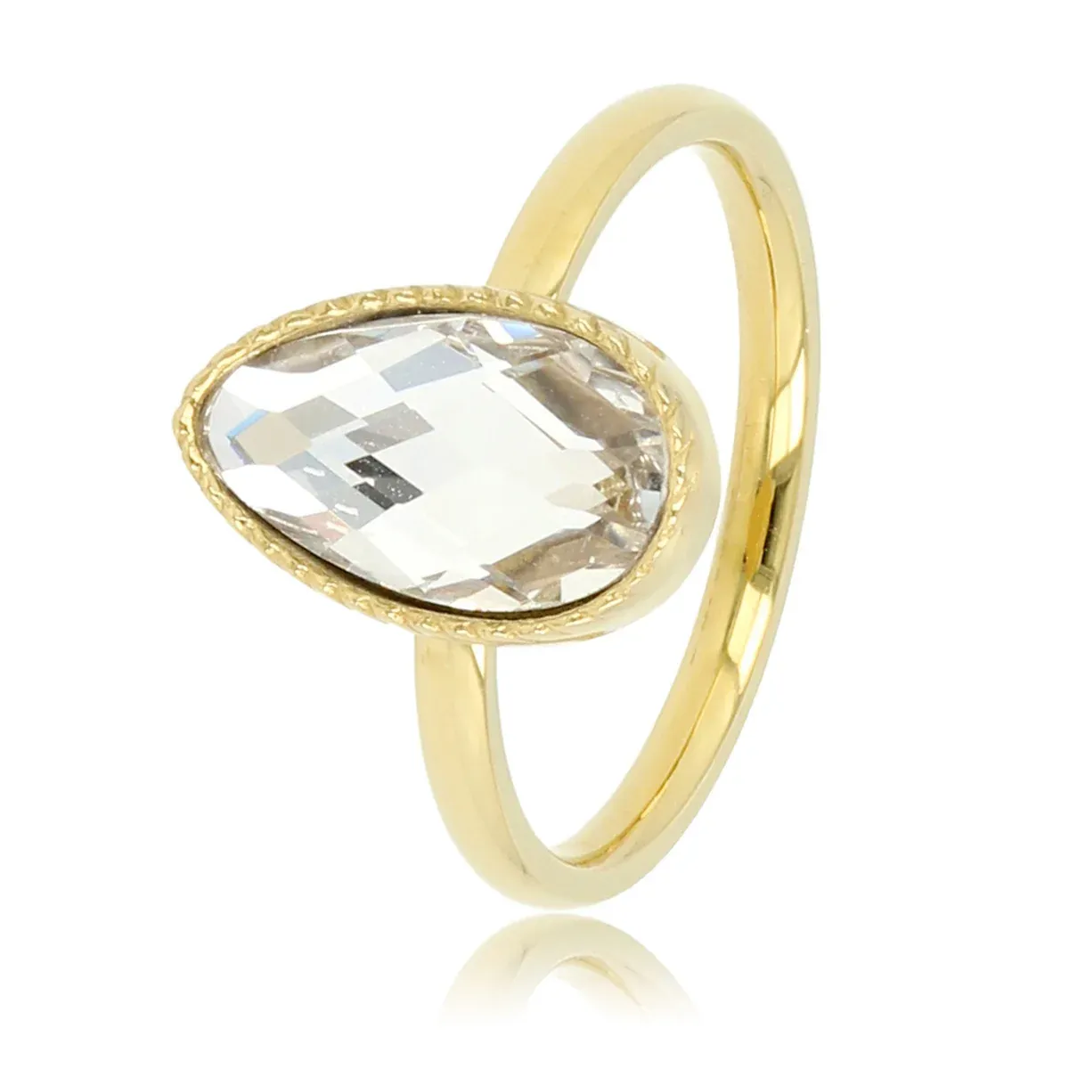 My Bendel Druppel ring kristalsteen | Goud 1 My Bendel My Bendel Druppel ring kristalsteen | Goud