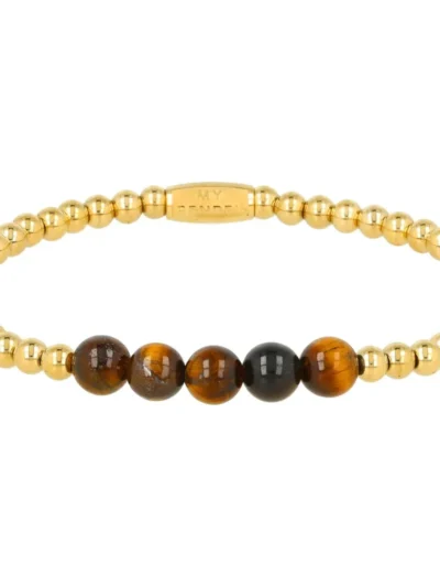 My Bendel My Bendel Edelsteen armband Tiger Eye | Goud