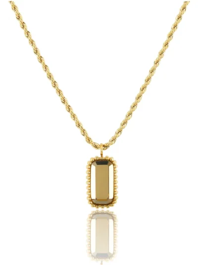My Bendel My Bendel Ketting Rechthoekig SmokyTopaz | Goud