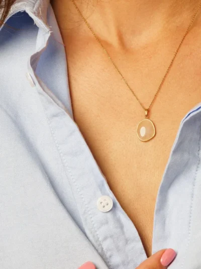My Bendel My Bendel Ketting Rose Quartz Hanger | Goud