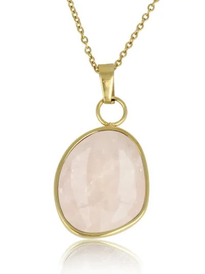My Bendel My Bendel Ketting Rose Quartz Hanger | Goud