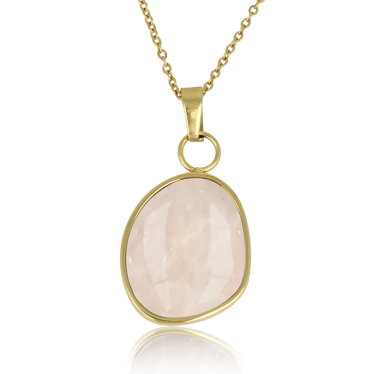 My Bendel Ketting Rose Quartz Hanger | Goud 1 My Bendel My Bendel Ketting Rose Quartz Hanger | Goud