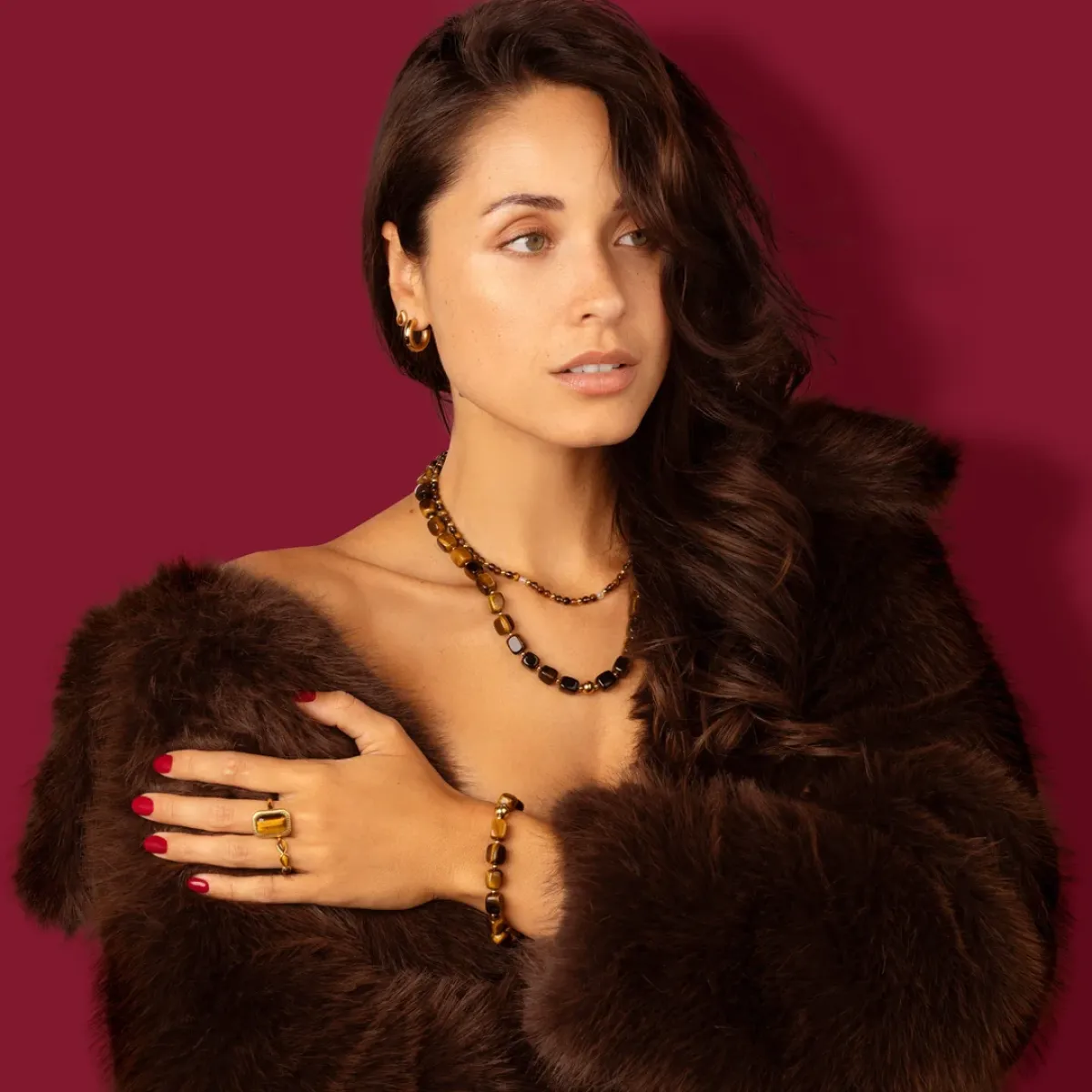 My Bendel Ketting Tiger Eye, Agate | Goud 2 My Bendel My Bendel Ketting Tiger Eye, Agate | Goud