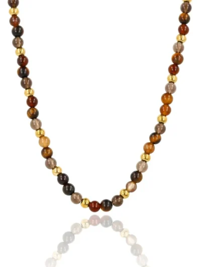 My Bendel My Bendel Ketting Tiger Eye, Agate | Goud