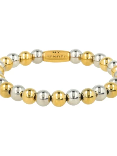 My Bendel My Bendel Kralenarmband 6 mm Bicolor | Zilver
