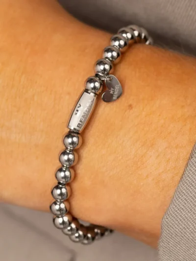 My Bendel My Bendel Kralenarmband 6 mm | Zilver