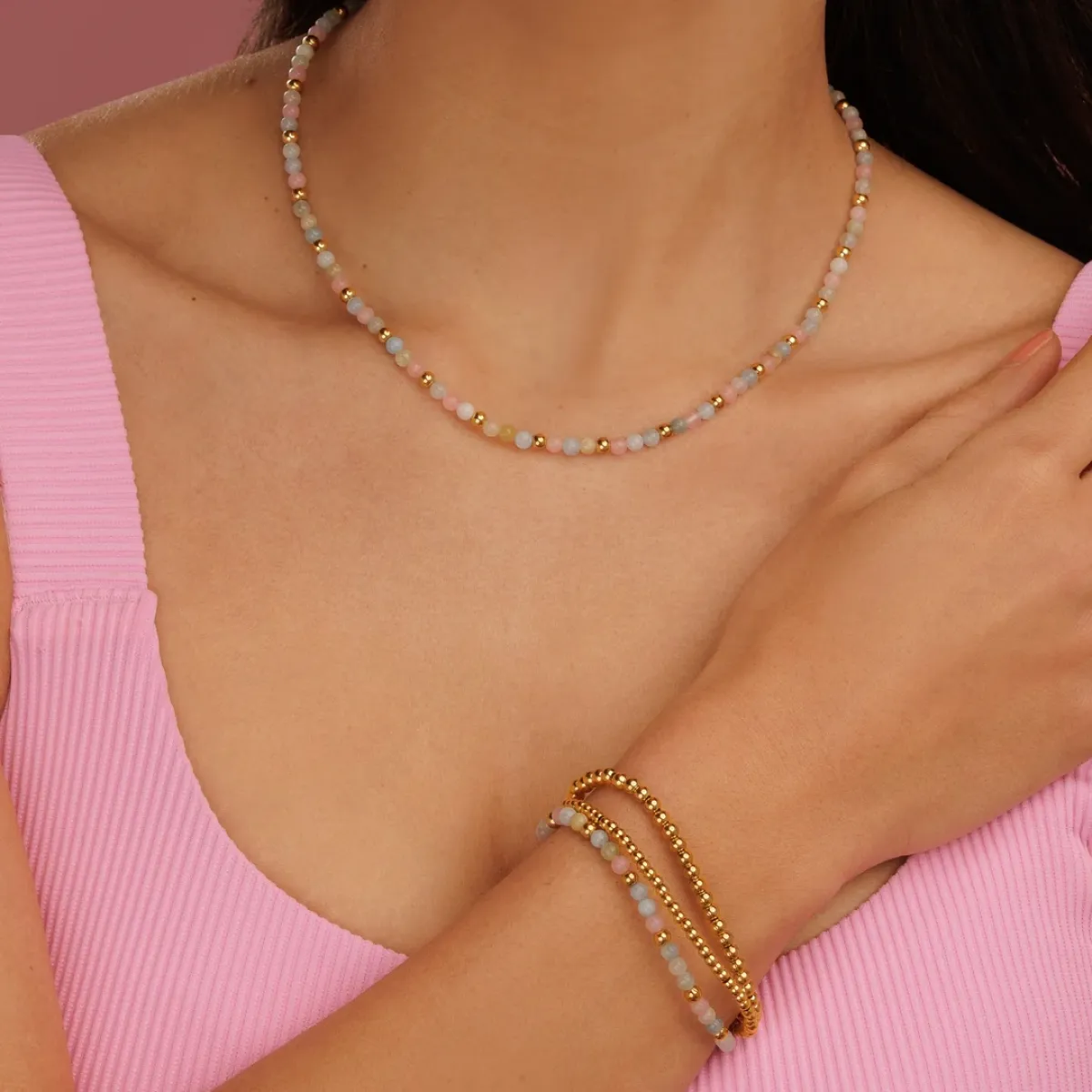 My Bendel Kralenketting Edelstenen | Goud 2 My Bendel My Bendel Kralenketting Edelstenen | Goud
