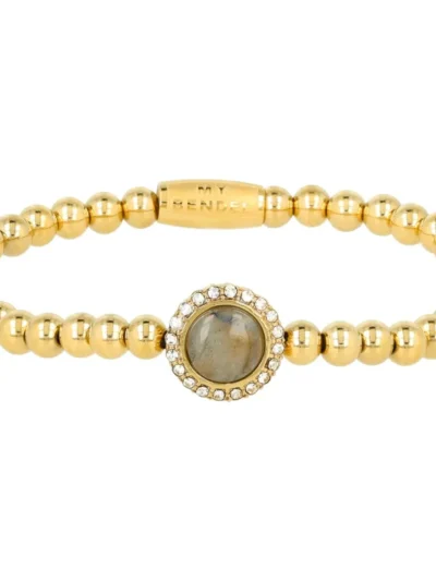 My Bendel My Bendel Labradorite Armband zirkonia | Goud