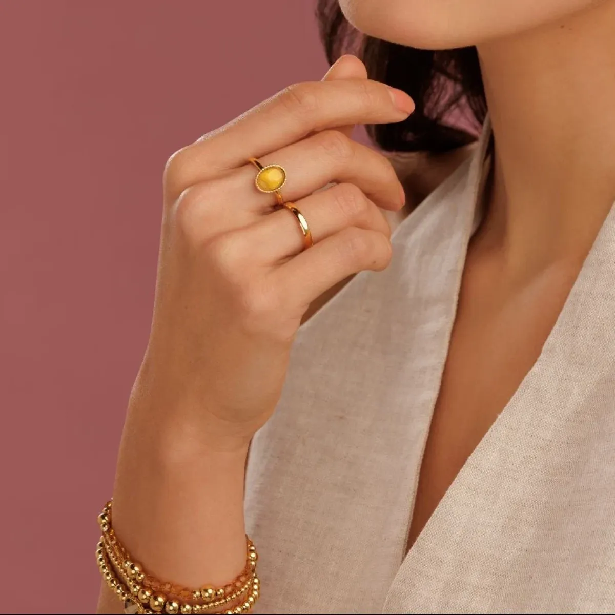 My Bendel Ovale Ring met Citrine | Goud 2 My Bendel My Bendel Ovale Ring met Citrine | Goud