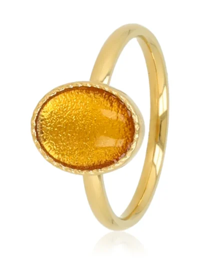 My Bendel My Bendel Ovale Ring met Citrine | Goud