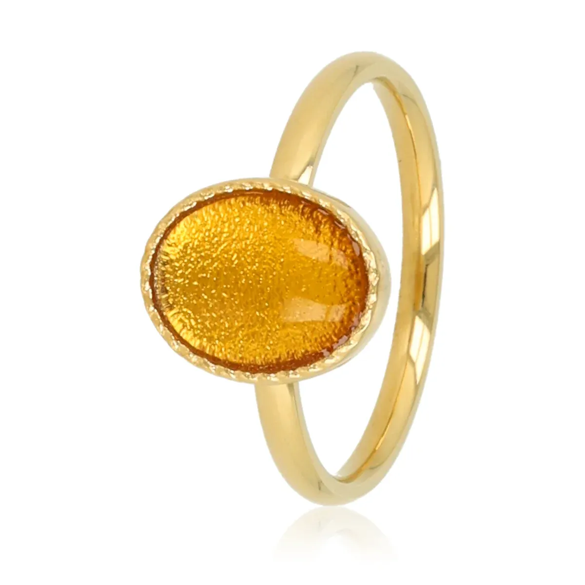 My Bendel Ovale Ring met Citrine | Goud 1 My Bendel My Bendel Ovale Ring met Citrine | Goud