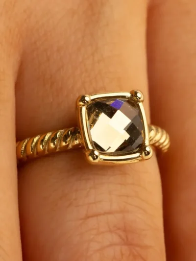 My Bendel My Bendel Ring Glassteen Smoky Topaz | Goud