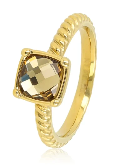 My Bendel My Bendel Ring Glassteen Smoky Topaz | Goud