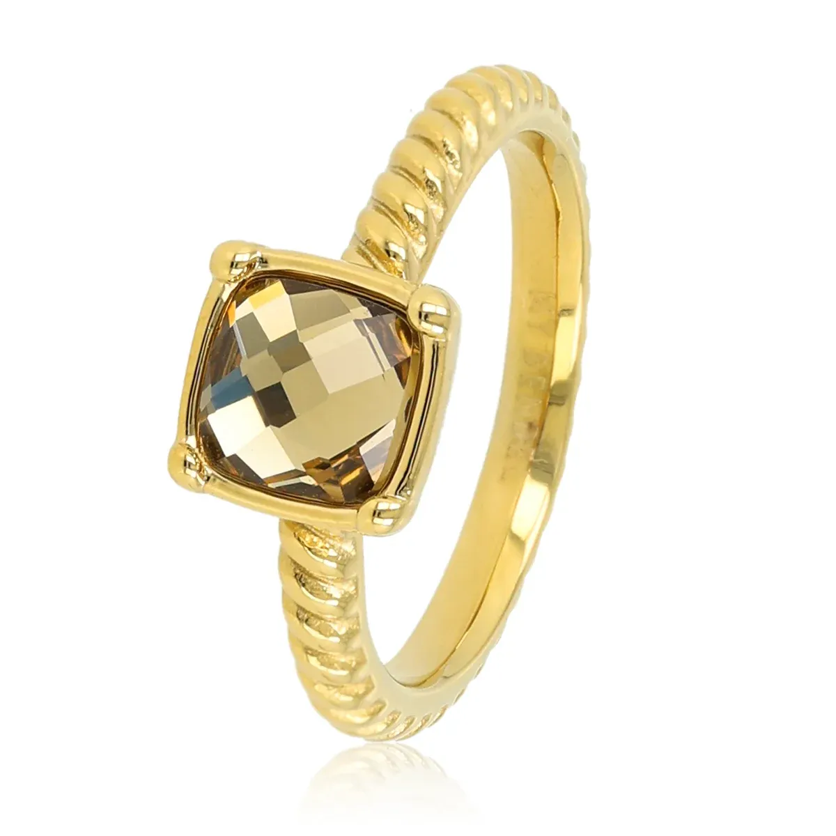 My Bendel Ring Glassteen Smoky Topaz | Goud 1 My Bendel My Bendel Ring Glassteen Smoky Topaz | Goud