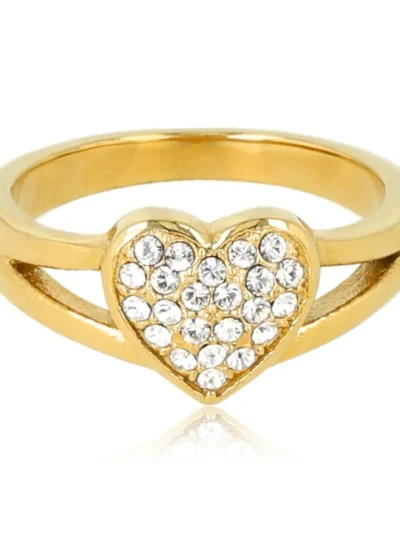 My Bendel My Bendel Ring met zirkonia hart | Goud