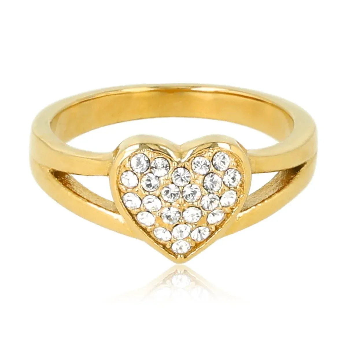 My Bendel Ring met zirkonia hart | Goud 1 My Bendel My Bendel Ring met zirkonia hart | Goud