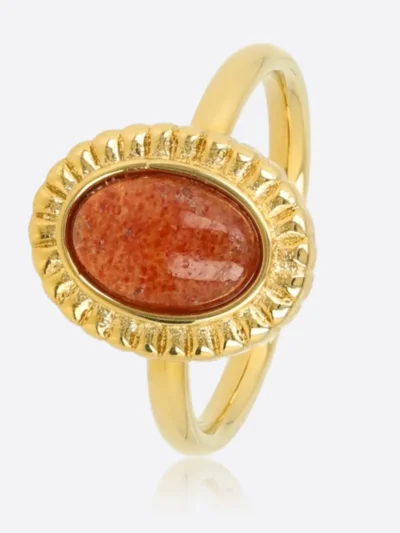 My Bendel My Bendel Ring Ovale Berry Quartz | Goud