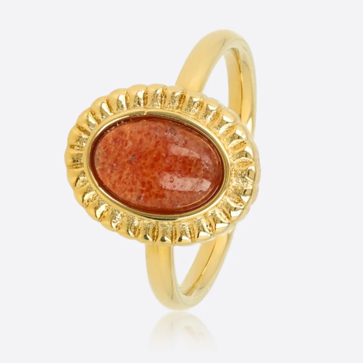My Bendel Ring Ovale Berry Quartz | Goud 1 My Bendel My Bendel Ring Ovale Berry Quartz | Goud
