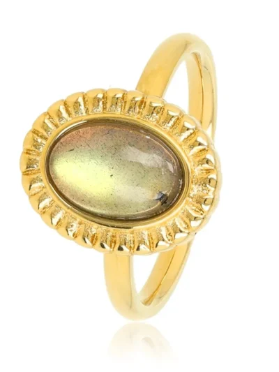 My Bendel My Bendel Ring Ovale Labradoriet | Goud