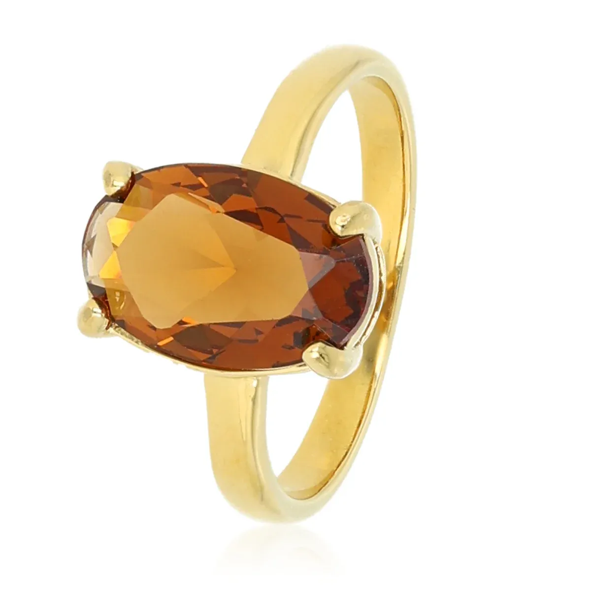 My Bendel Ring Ovale Zirkonia Bruin | Goud 1 My Bendel My Bendel Ring Ovale Zirkonia Bruin | Goud