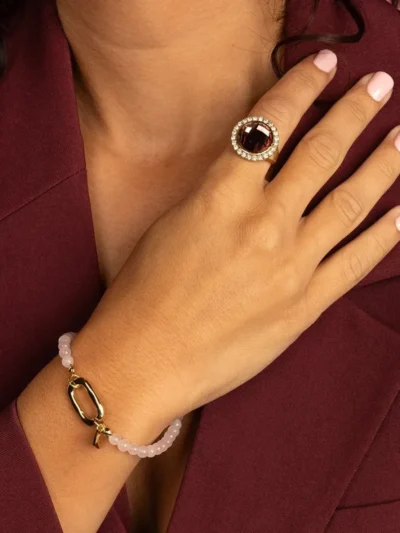 My Bendel My Bendel Rose Quartz armband | Goud