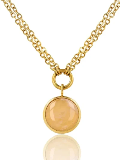 My Bendel My Bendel Rose quartz dubbele ketting | Goud
