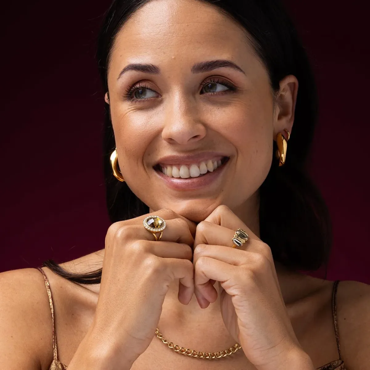 My Bendel Smoky Topaz Ring | Goud 2 My Bendel My Bendel Smoky Topaz Ring | Goud