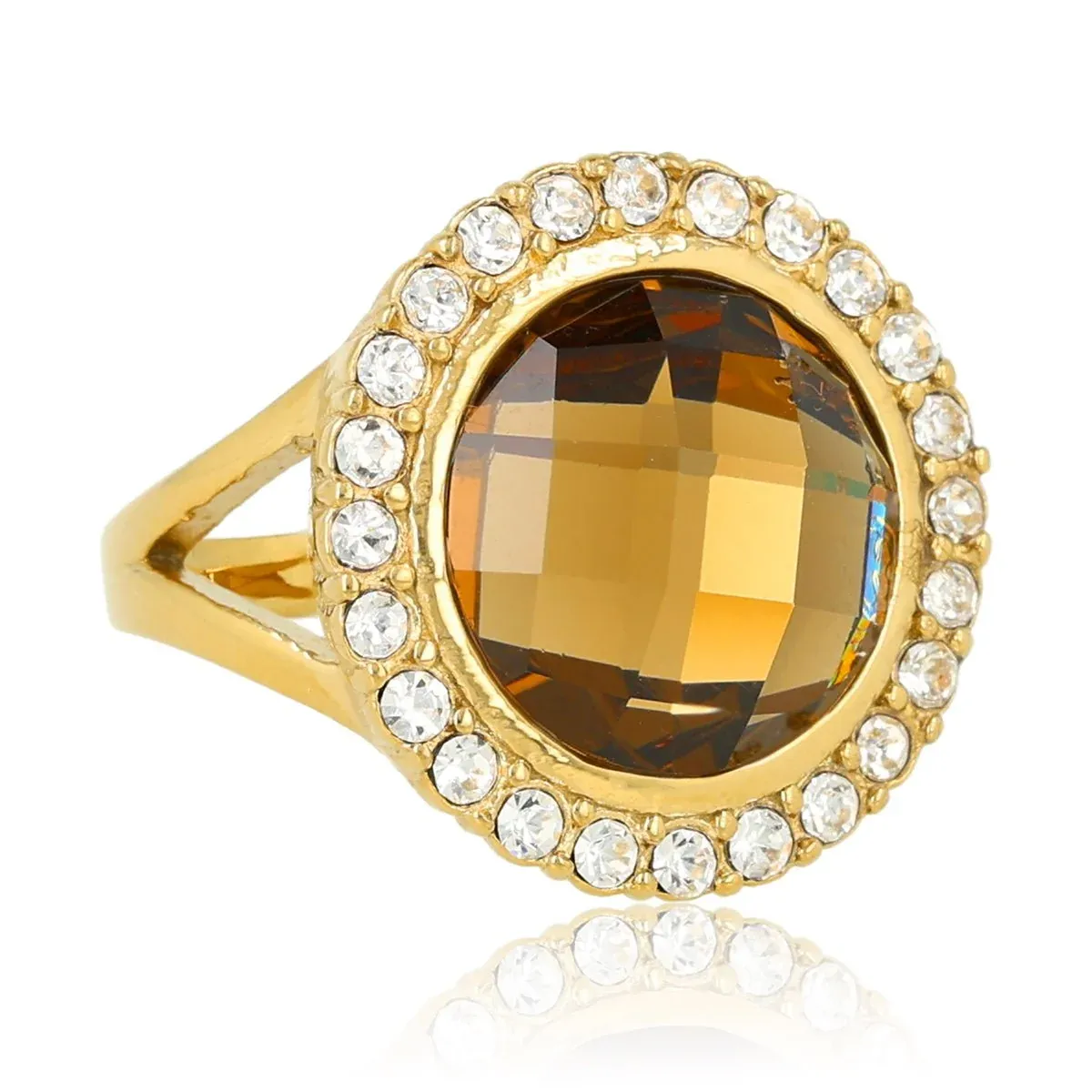 My Bendel Smoky Topaz Ring | Goud 1 My Bendel My Bendel Smoky Topaz Ring | Goud
