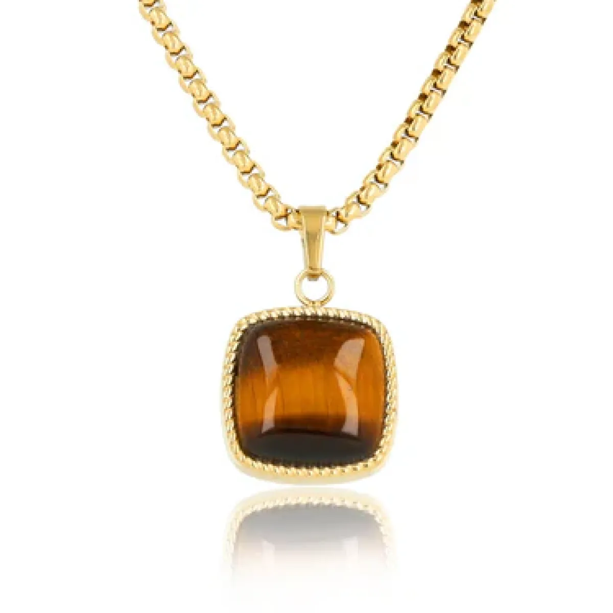 My Bendel Tiger eye ketting | Goud 1 My Bendel My Bendel Tiger eye ketting | Goud