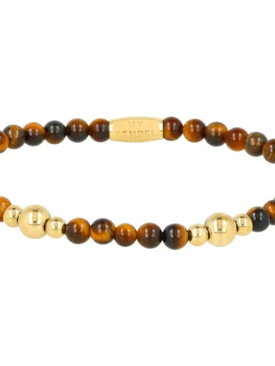 My Bendel My Bendel Tiger Eye kralen armband | Goud