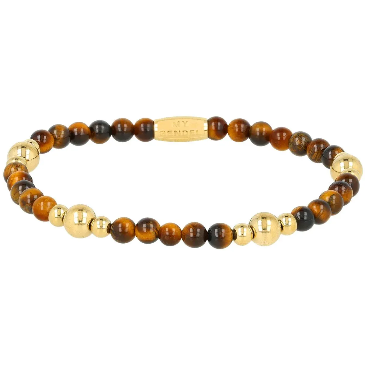 My Bendel Tiger Eye kralen armband | Goud 1 My Bendel My Bendel Tiger Eye kralen armband | Goud