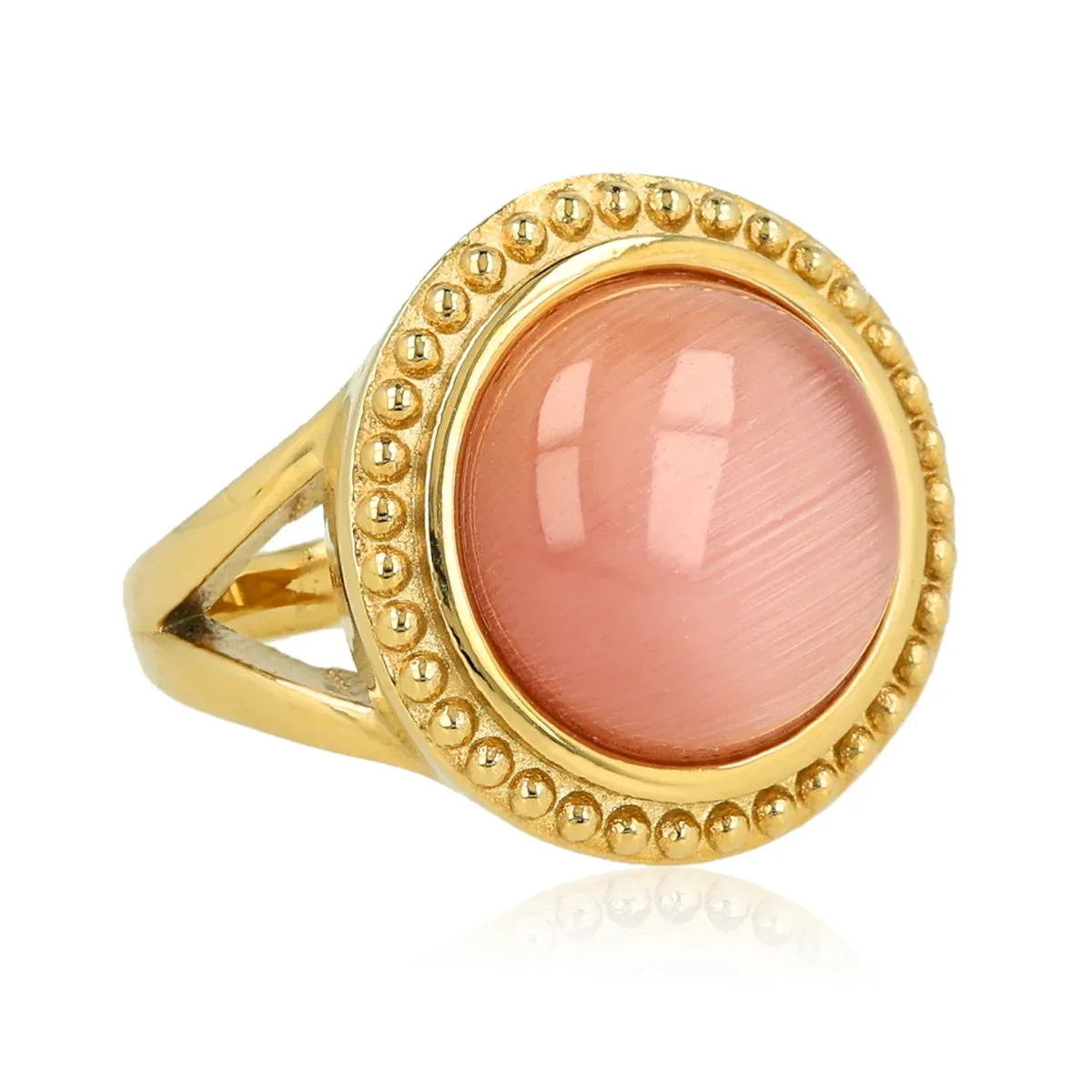 My Bendel Vintage Ring Pink Moonstone | Goud 1 My Bendel My Bendel Vintage Ring Pink Moonstone | Goud