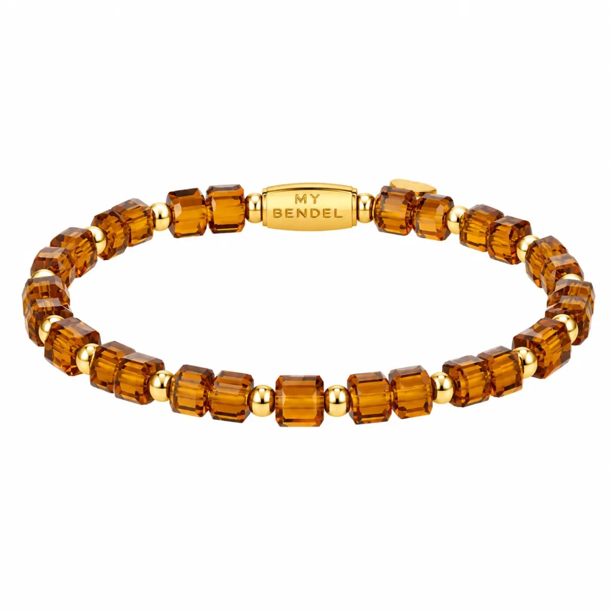 My Bendel My Bendel Armband Bruine Glassteen | Goud