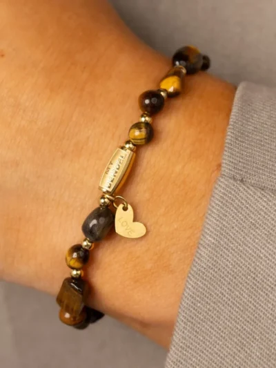 My Bendel My Bendel Armband Organische Tiger Eye | Goud