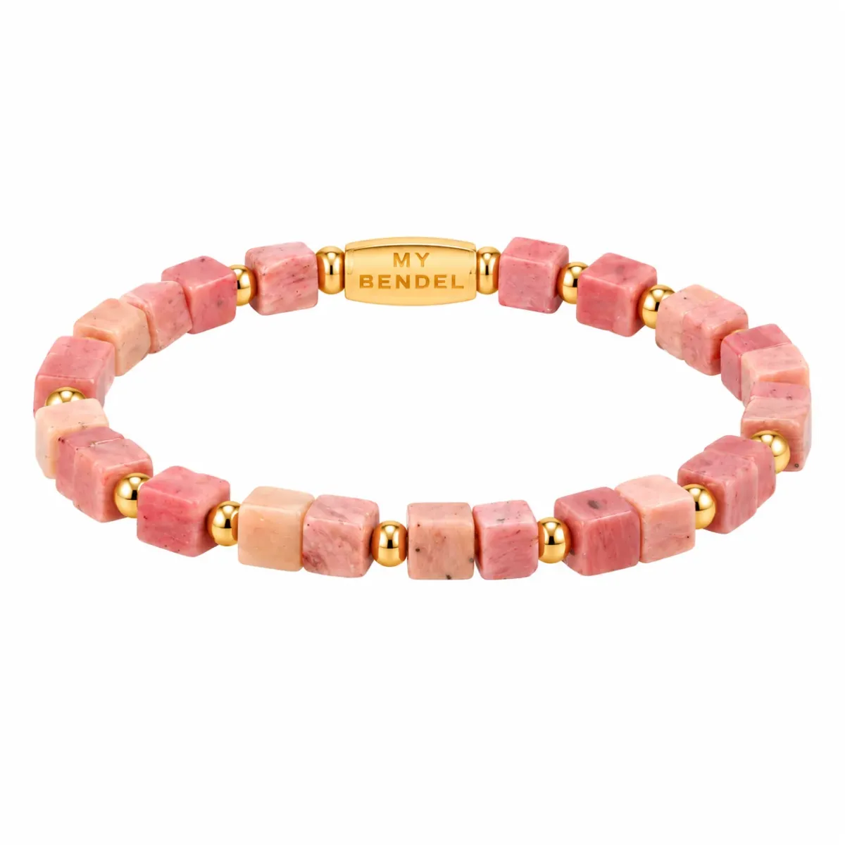 My Bendel My Bendel Armband Vierkante Rhodoniet | Goud