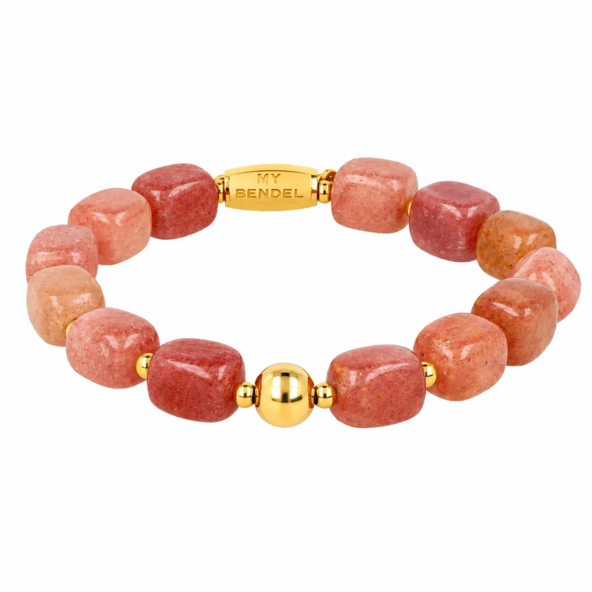 My Bendel Bold Armband Berry Quartz | Goud 1 My Bendel My Bendel Bold Armband Berry Quartz | Goud